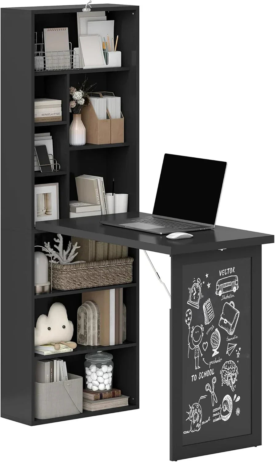 Folding convertible writing desk wall mounted desk cabinet multifunctional home workstation