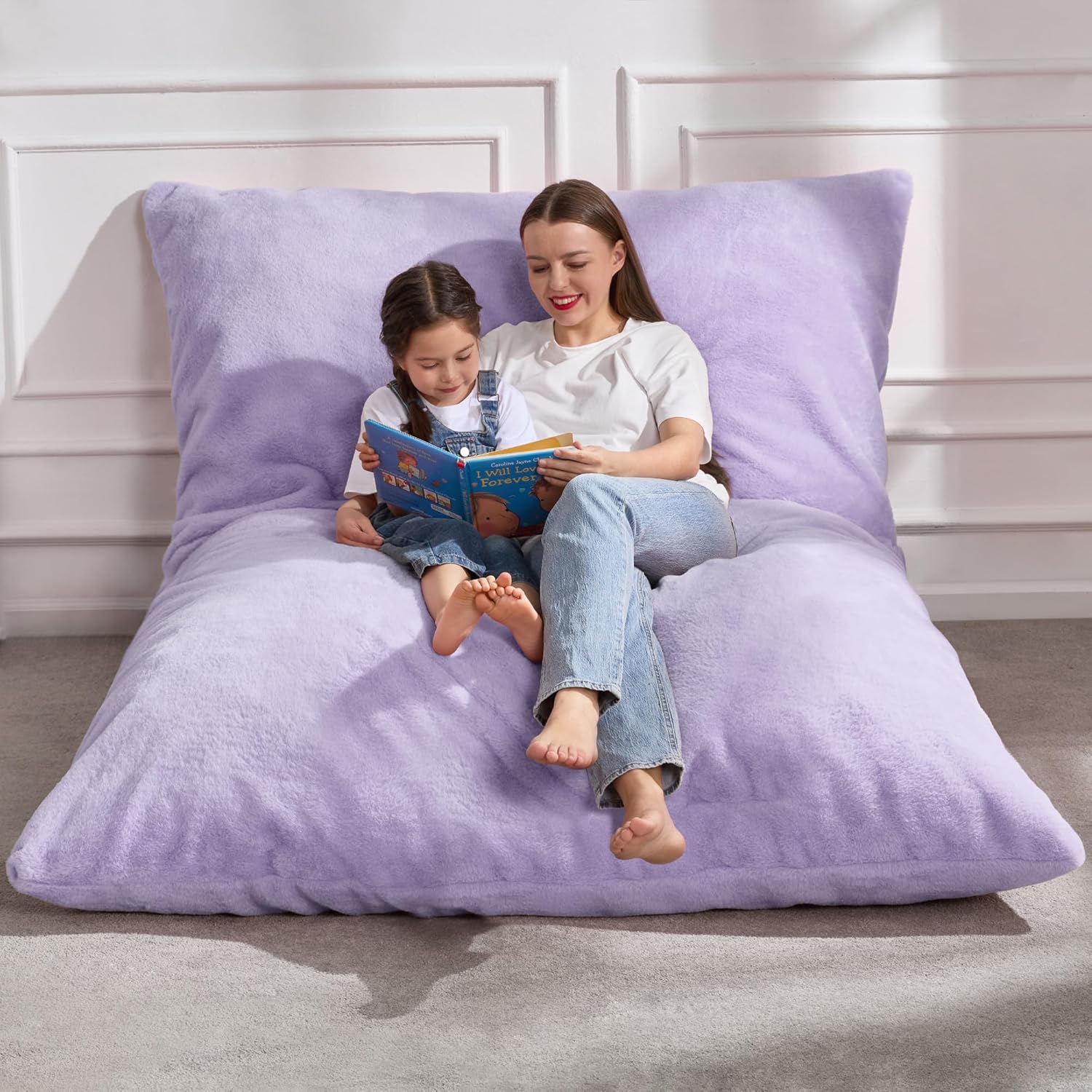 Hobestluk 3 in 1 Bean Bag Chair Giant Bean Bag Chairs Convertible Bean Bag Floor Cushion