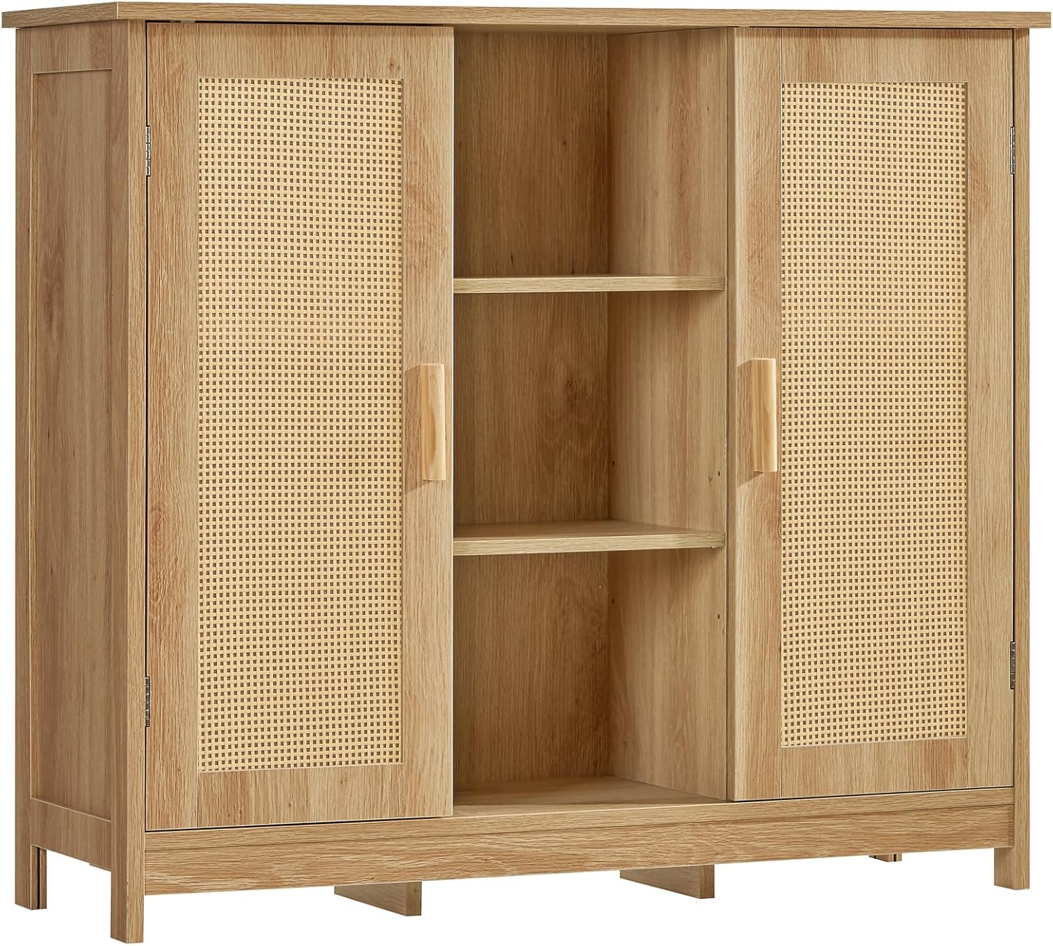 Iwell Storage Cabinet with 2 Drawers & Adjustable Shelves, Cupboard, Floor Cabinet