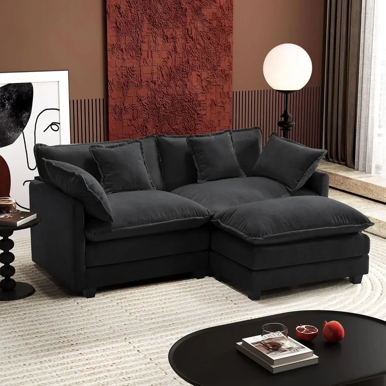 ihanherry 146-inch U-shaped modern sofa modular area cloud sofa