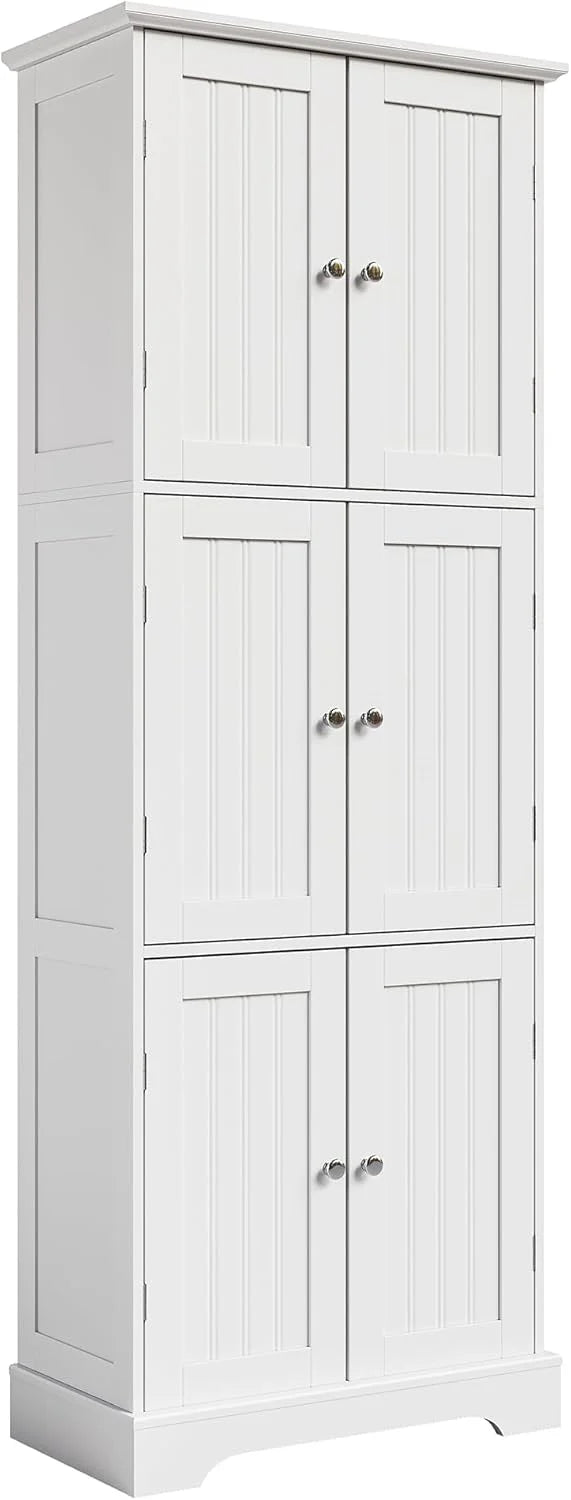 ChooChoo Tall Bathroom Storage Cabinet with 6 Doors, Freestanding Floor Cabinet
