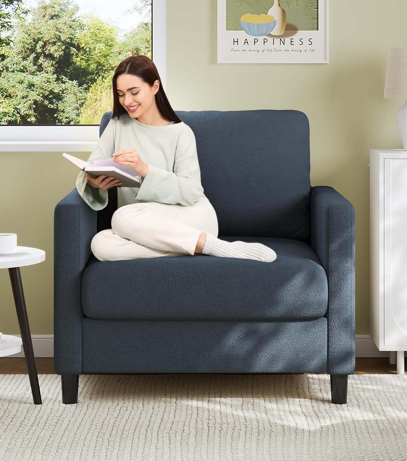 Loveseat Sofa 51" Love Seat Comfy Corduroy Small Loveseat Tool-Free Setup Couch