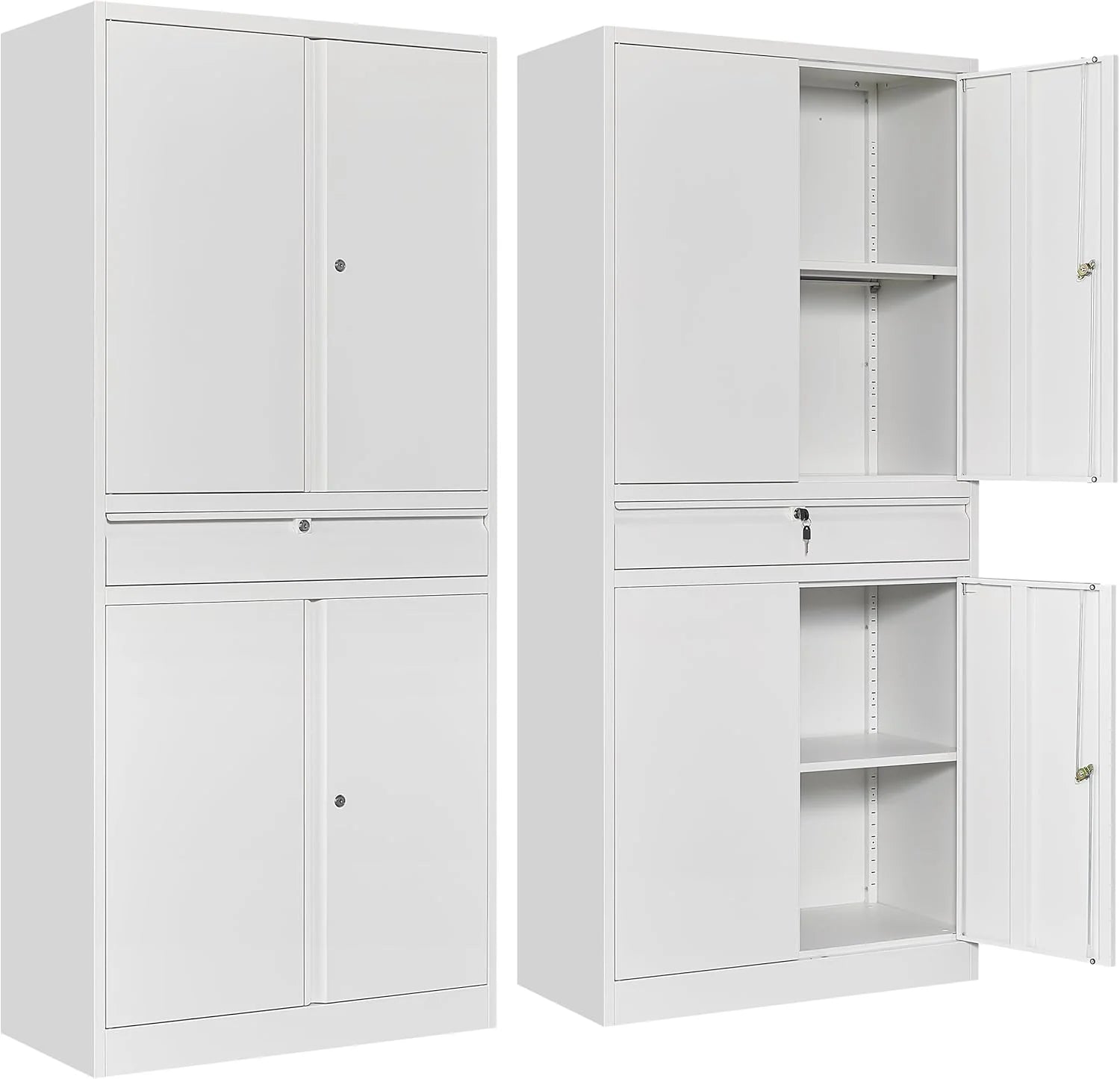 SISESOL Metal Storage Cabinet with Wheels,75 inch Tall Rolling Garage Storage Cabinet